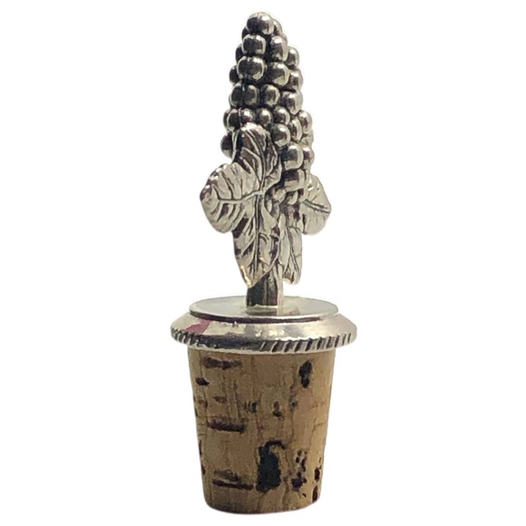VINTAGE Cork & Pewter Wine Stopper - Picture 3 of 3